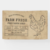 Rustieke  Hen Boerderij Verse Eieren Marketing Spandoek (Horizontaal)