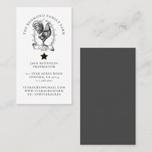 Rustieke  Hen | BOERDERIJ Visitekaartje (Voorkant / Achterkant)