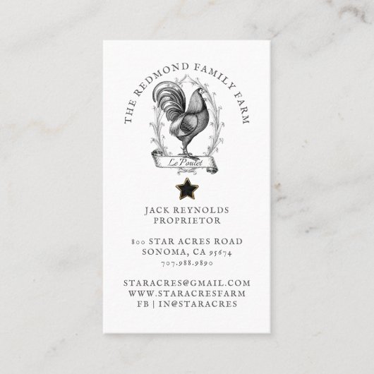 Rustieke  Hen | BOERDERIJ Visitekaartje (Voorkant)