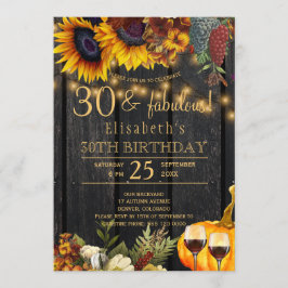 Rustieke herfst 30 en fantastisch 30e verjaardagsf kaart