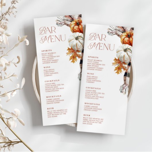 Rustieke Herfst 4x9 Bar Drink Menu