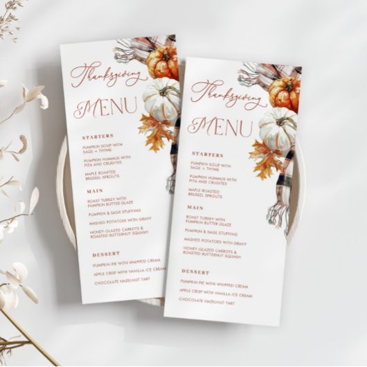 Rustieke Herfst 4x9 Thanksgiving Dinner Menu