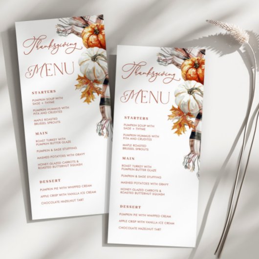 Rustieke Herfst 4x9 Thanksgiving Dinner Menu