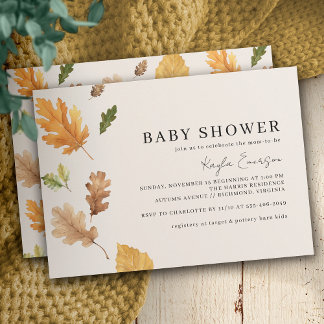 Rustieke Herfst | Aardneutraal herfst Baby shower Kaart