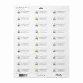Rustieke herfst aquarel dennen retouradres etiket (Full Sheet)