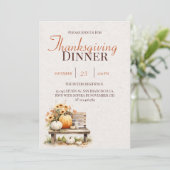 Rustieke Herfst Autumn Boho Thanksgiving Invitatio Kaart (Staand voorkant)