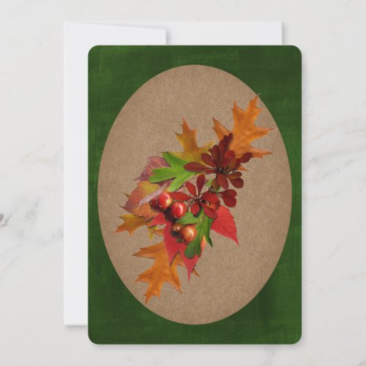 Rustieke Herfst Autumn Leaves Huwelijksuitnodiging Kaart (Achterkant)