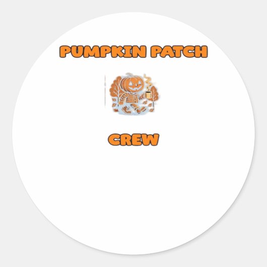 Rustieke Herfst Autumn Pumpkins Bloembladeren Clas Ronde Sticker (Voorkant)