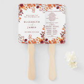 Rustieke Herfst Autumnal Leaves Wedding Program Handwaaier (Voorkant en achterkant)