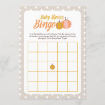 Rustieke Herfst Baby shower Bingo Game Kaart