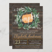 Rustieke Herfst Baby Shower Feest Uitnodiging (Voorkant / Achterkant)