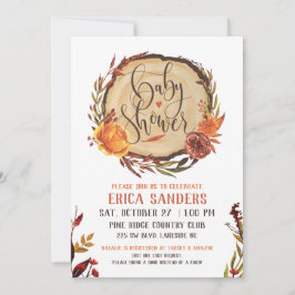 Rustieke herfst Baby shower Invitation Kaart