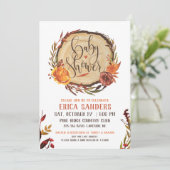 Rustieke herfst Baby shower Invitation Kaart (Staand voorkant)
