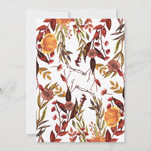 Rustieke herfst Baby shower Invitation Kaart (Achterkant)