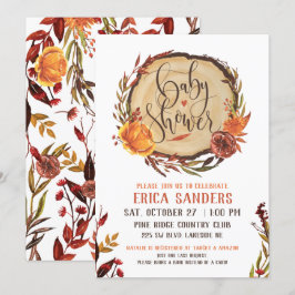 Rustieke herfst Baby shower Invitation Kaart