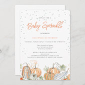 Rustieke Herfst Baby shower Sprinkle pompoen Kaart (Voorkant / Achterkant)
