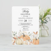 Rustieke herfst baby shower uitnodiging | Aquarel (Staand voorkant)