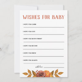 Rustieke herfst Baby shower wensen voor Baby Kaart