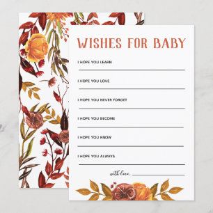 Rustieke herfst Baby shower wensen voor Baby Kaart