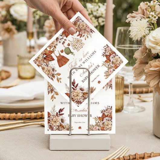 Rustieke herfst baby waslijn baby shower servetten