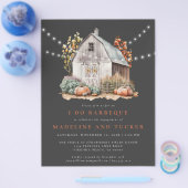 Rustieke Herfst Barn String Lights bruiloft uitnod Flyer (Enkel)
