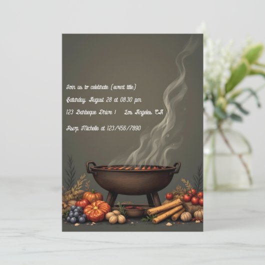 Rustieke herfst BBQ Herfst Gathering Kaart (Staand voorkant)