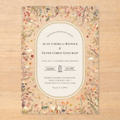  rustieke Herfst Beige bruiloft Acryl Uitnodigingen (Voorkant)