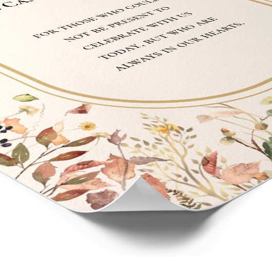 Rustieke Herfst Beige Bruiloft Deze Kaars BrandT Poster (Hoek)