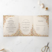 rustieke Herfst Beige bruiloft Drieluik Uitnodiging (Binnen)