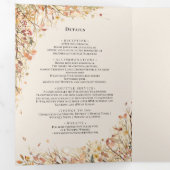 rustieke Herfst Beige bruiloft Drieluik Uitnodiging (Binnenzijde eerst)