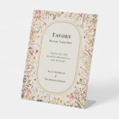 rustieke Herfst Beige bruiloft gunsten Reclamebord Met Voetstuk (Voorkant)