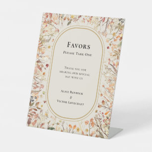 rustieke Herfst Beige bruiloft gunsten Reclamebord Met Voetstuk