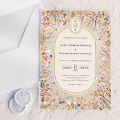 rustieke Herfst Beige bruiloft Monogram Acryl Uitnodigingen