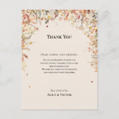 Rustieke Herfst Beige bruiloft receptie Dank u kaa Briefkaart (Voorkant)