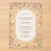 rustieke Herfst Beige Lingerie Douche Acryl Uitnodigingen (Voorkant)