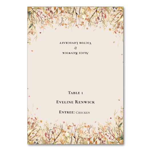 Rustieke Herfst Beige Menu Keuze Opvouwbare Plaats Kaart (Voorkant)