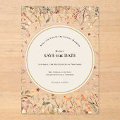  rustieke Herfst Beige Save the Date Acryl Uitnodigingen (Voorkant)