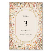 rustieke Herfst Beige Trouwtafel Nummer Kaart (Achterkant)