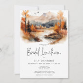 Rustieke Herfst Berg Aquarel Bruiloft Luncheon Kaart (Voorkant)
