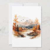 Rustieke Herfst Berg Aquarel Bruiloft Luncheon Kaart (Achterkant)