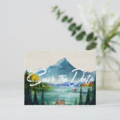 Rustieke herfst berg bruiloft | De datum opslaan Aankondigingskaart (Staand voorkant)