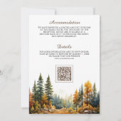 Rustieke Herfst Bergbos QR Code Trouwen Kaart (Achterkant)