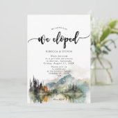Rustieke herfst bergbos We Eloped Invitation Kaart (Staand voorkant)