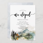Rustieke herfst bergbos We Eloped Invitation Kaart (Voorkant / Achterkant)