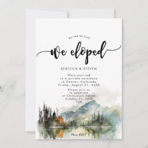 Rustieke herfst bergbos We Eloped Invitation Kaart