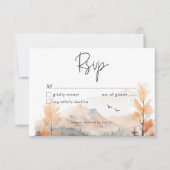 Rustieke herfst berglandschap watercolor QR-code RSVP Kaartje (Voorkant)