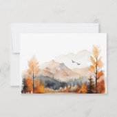 Rustieke herfst berglandschap watercolor QR-code RSVP Kaartje (Achterkant)