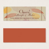 Rustieke herfst bladeren bruiloft Drink ticket Mini Visitekaartjes (Voorkant /achterkant)