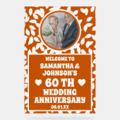 Rustieke herfst bladeren foto 60e bruiloft Jubileu Acryl Bord (Voorkant)