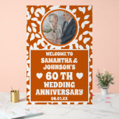 Rustieke herfst bladeren foto 60e bruiloft Jubileu Acryl Bord (Huwelijk)